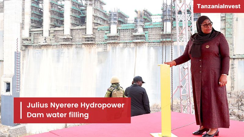 Julius Nyerere Hydropower Dam water filling
