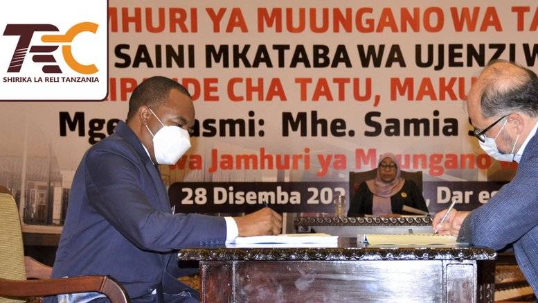 Signing of the agreement for the construction of the Makutupora-Tabora pahse 3 of Tanzainia SGR railway