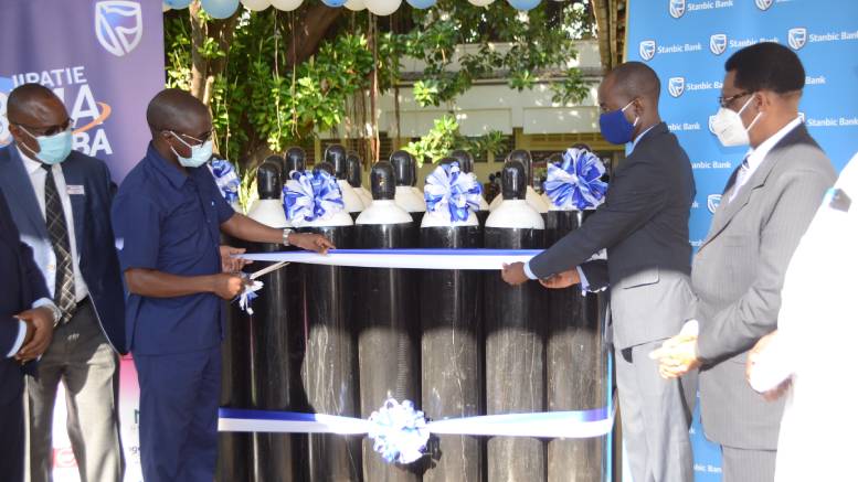 Wilmot Ishengoma oxygen tanks Stanbic Tanzania