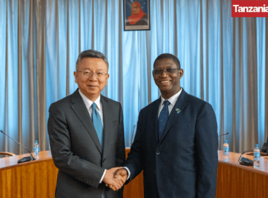 Bo Li of the IMF with Emmanuel Tutuba of BOT