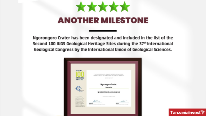 Ngorongoro second 100 IUGS Geological heritage sites