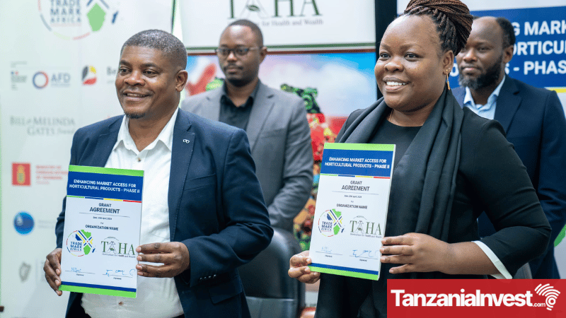 TAHA Chief Development Manager, Mr. Anthony Chamanga, and TradeMark Africa’s Regional Director for East and Central Africa, Ms. Monica Hangi