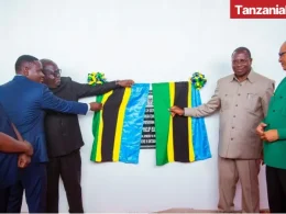 Hon.Mpango laying the foundation stone for Tabora airport