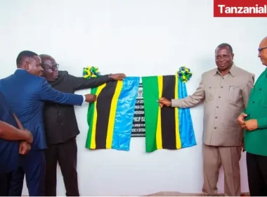 Hon.Mpango laying the foundation stone for Tabora airport