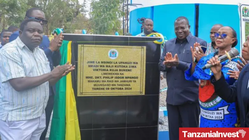Vice President Philip Mpango launching the Bukene water project